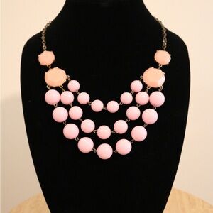 Pink Bib Statement Necklace